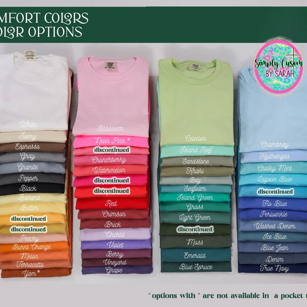 WWJD Embroidered Comfort Colors Short Sleeve T-Shirt *CLOSES MARCH 15th*