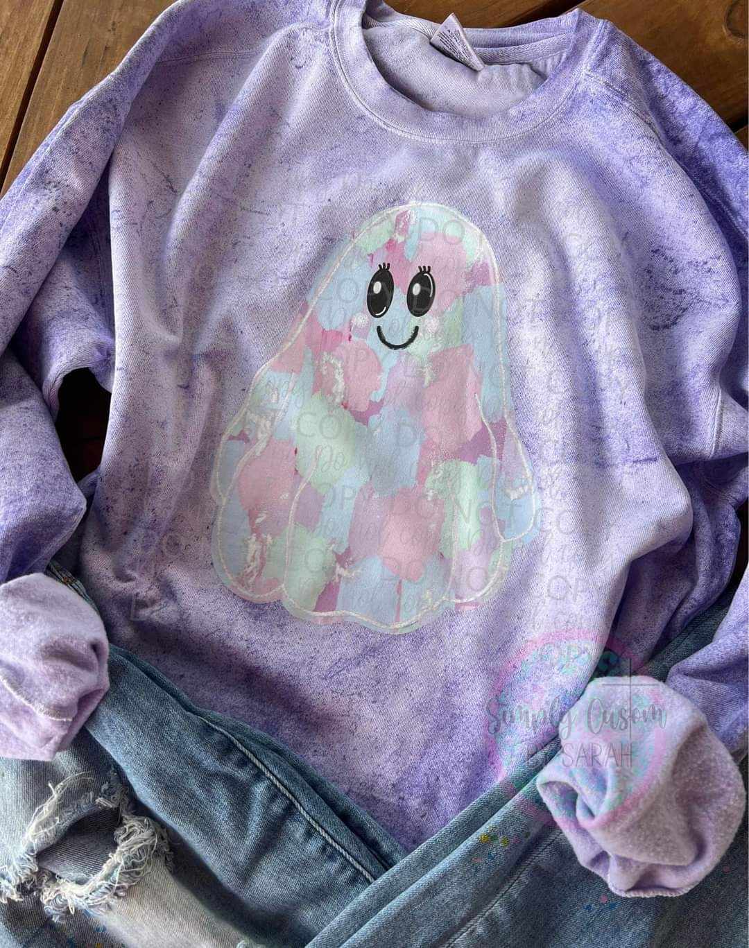 Cute Ghost on Comfort Colors Tee/Sweatshirt