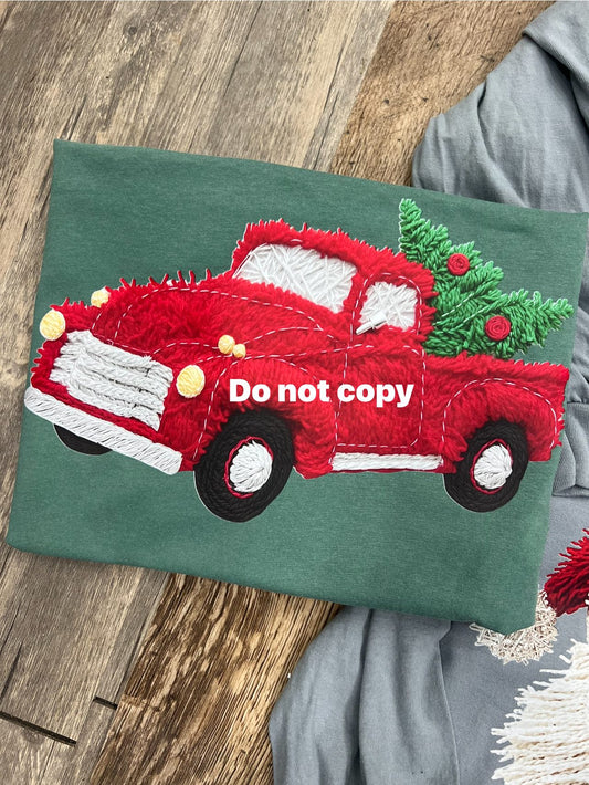Realistic Yarn Red Truck