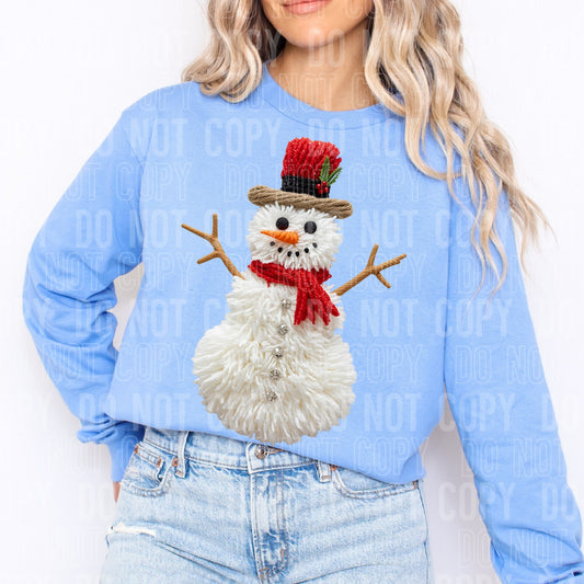 Realistic Yarn Snowman