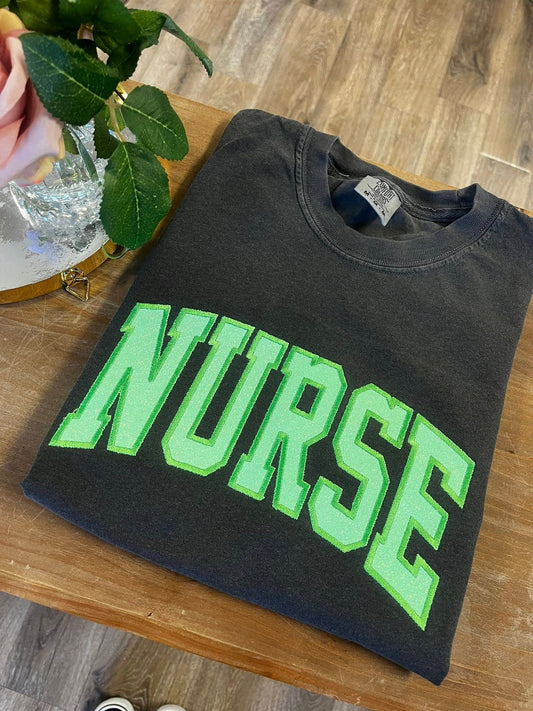 Glitter Nurse Embroidered Comfort Colors *CLOSES JAN 18*