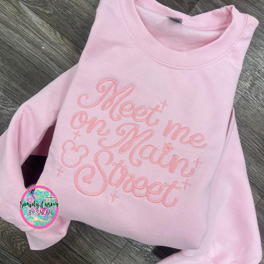 Meet Me on Main Street (the mouse!!) Embroidered Crewneck Sweatshirt *CLOSES FEB 8*