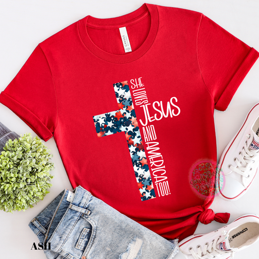 Loves Jesus and America Too Cross *CLOSES 6/16/24*