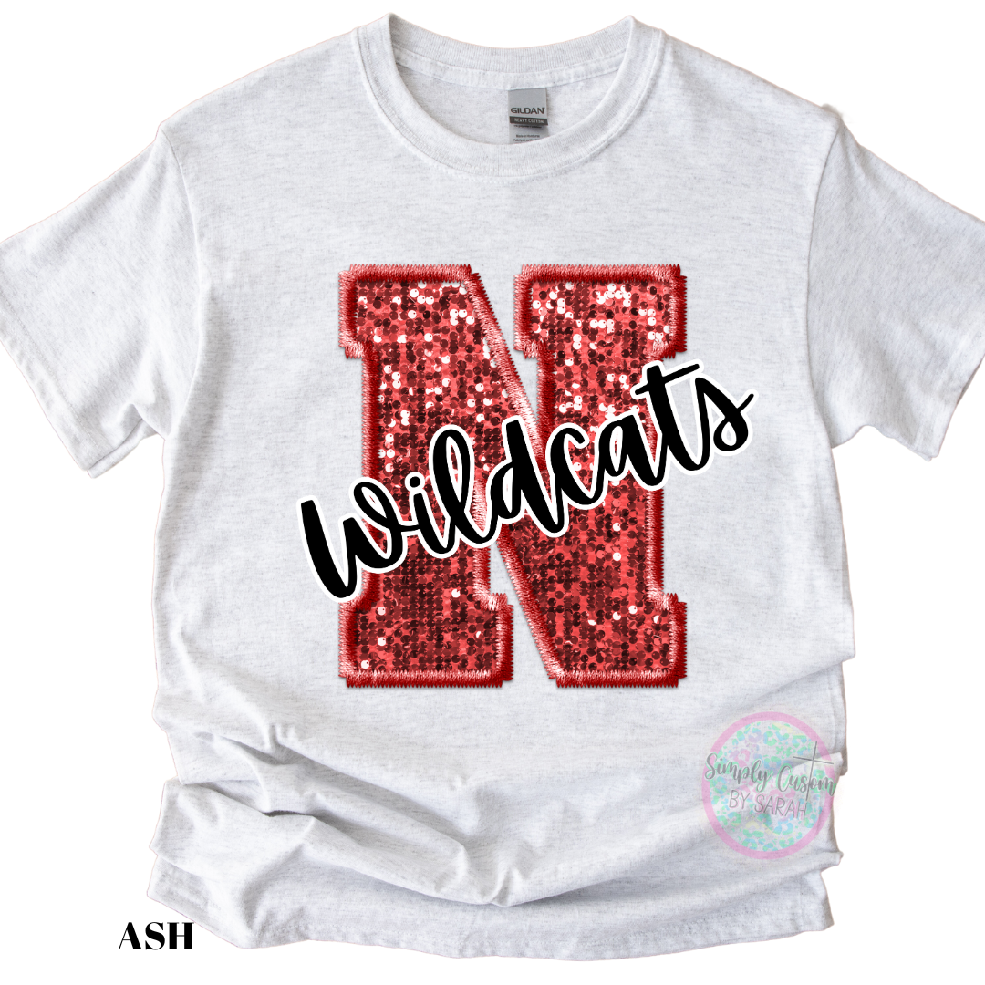 FAUX GLITTER CUSTOM SPORTS TEAM/SCHOOL TEES