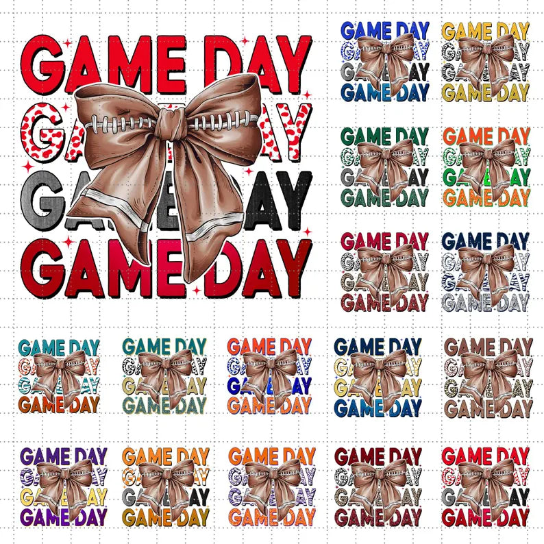 Football Bow Gameday With or Without Mascot/Logo (enter customization in notes/comments in your cart or message me!)