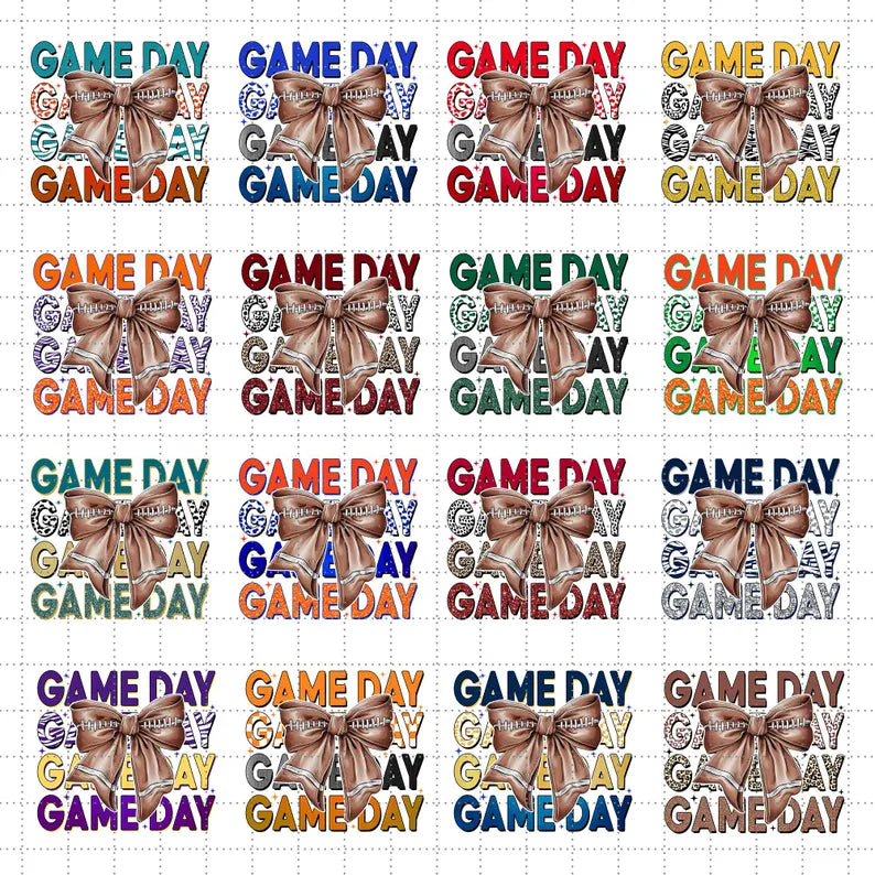 Football Bow Gameday With or Without Mascot/Logo (enter customization in notes/comments in your cart or message me!)