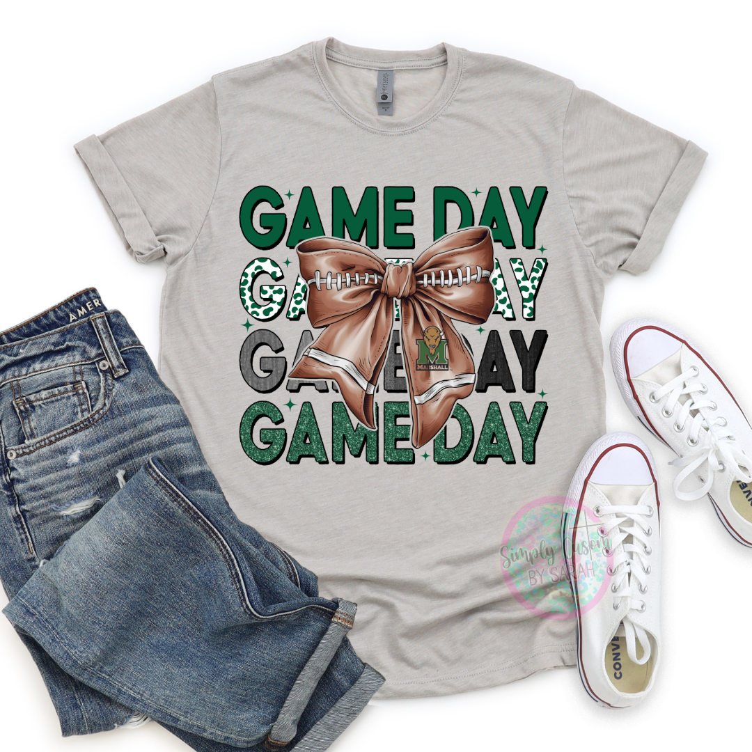 Football Bow Gameday With or Without Mascot/Logo (enter customization in notes/comments in your cart or message me!)