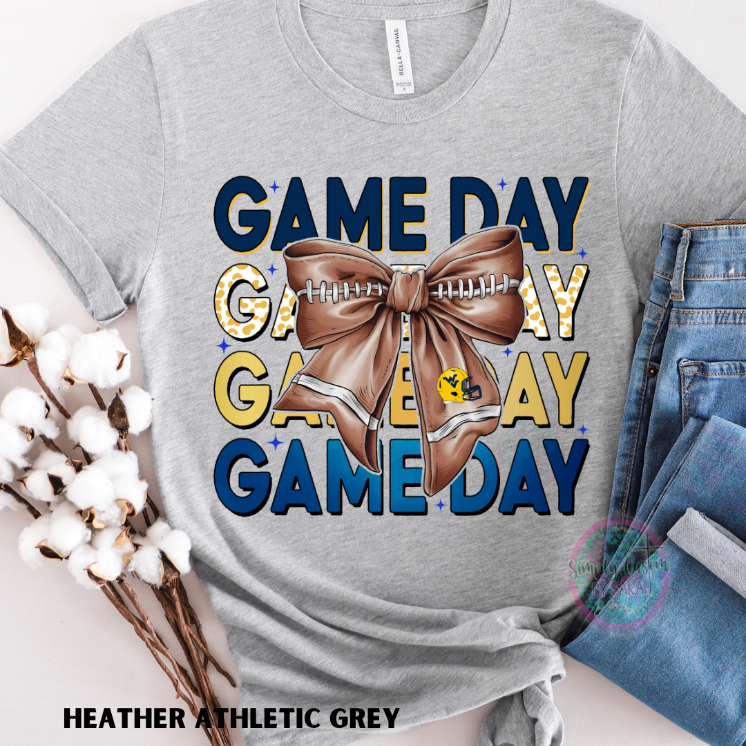 Football Bow Gameday With or Without Mascot/Logo (enter customization in notes/comments in your cart or message me!)