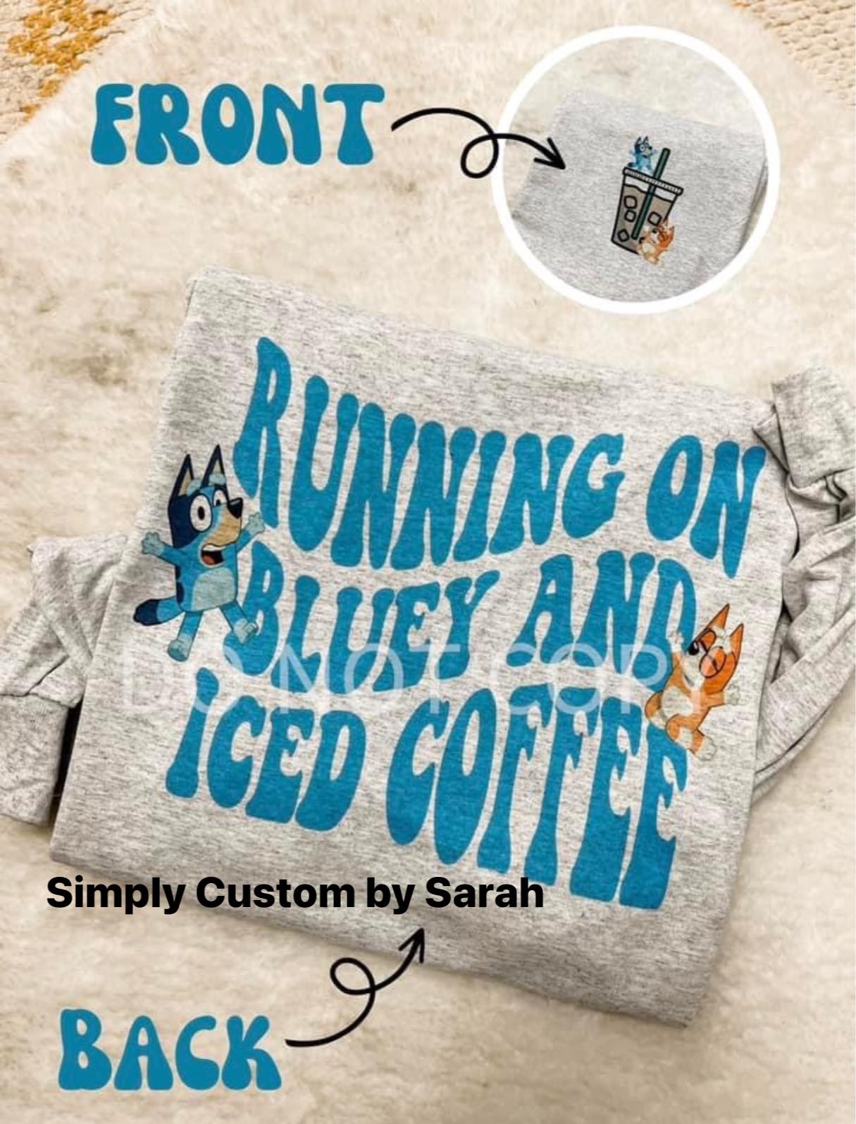 Running on Blue and Iced Coffee Front/back