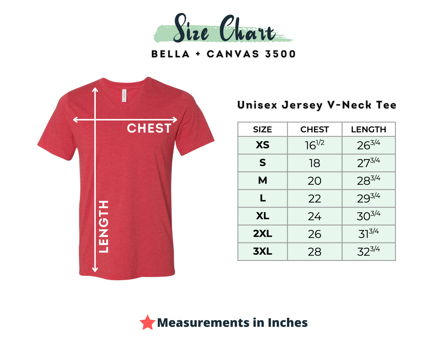 Bella V-Neck Short Sleeve Color Chart